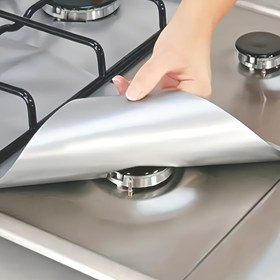Resim 1 adet Tekrar Kullanılabilir Silikon Ocak Kapağı - Yapışmaz, Kolay Temizlenebilir Gaz Ocak Yanıcı Korumalı Mutfak Temizliği, Elektrik Gerektirmez 
