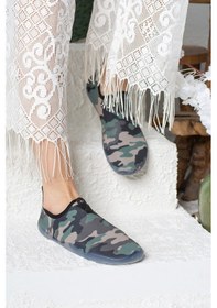 Resim Unisex Deniz Sandaleti Kaymaz Taban Çok Amaçlı Şık Plaj Yüzme Deniz Havuz Rafting Patiği 150 Haki-kamuflaj 