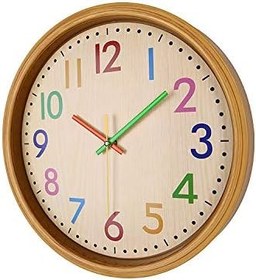 Resim 12 INÇ Sessiz Tik Takmayan Kuvars Çocuk Duvar Saati Ev Ofis Dekoratif Kapalı 