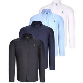 Resim DÖRTLÜ SET G725 DEWBERRY ERKEK GÖMLEK-SİYAH-BEYAZ-LACİVERT-MAVİ Çok Renkli 