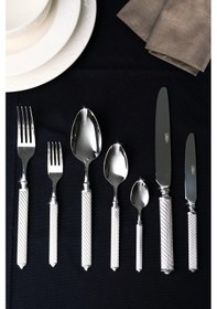 Resim Lugga Linda Sade Çatal Kaşık Bıçak Takımı 12 Kişilik 84 Parça Gri 