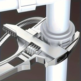 Resim SHAWTY 6-68mm Ayarlanabilir Alaşım Anahtar Seti - Geniş Açılı Boru ve Somun Anahtarı, Çok Amaçlı El Aleti, Ev Bakımı İçin Kullanım, Siyah Yüzey İşlemeli, Ayarlama Aralığı, Boru Anahtarı 
