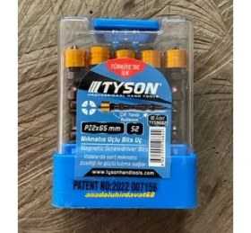 Resim Tyson P22 Stoplu Vida Sıkma Ucu Mıknatıslı Çift Yönlü Yıldız Bits Uç 10ADET 