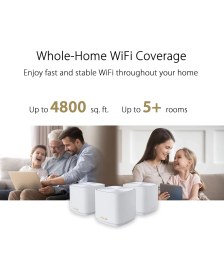 Resim Asus Zenwifi Xd4 Plus AX1800 Wifi6 Dual-Band Kablosuz Mesh Sistemi (Beyaz, Üçlü Paket) 