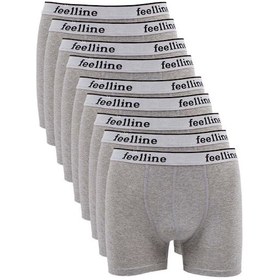 Resim 9 Adet Feelline Gri Pamuklu Doğal Likralı Erkek Boxer Çok Renkli 