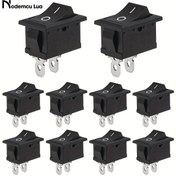 Resim 10 adet NODEMCU LUA SPST Rocker Anahtarları - Araba, Tekne ve Ev Kullanımı için 2-Pinli Snap-In Toggle Anahtarlar, Açma/Kapama Kontrolü, 250V 6A, Siyah, Hoparlörler, TV'ler ve Daha Fazlası Gibi Güç Anahtarlamalı Cihazlar İçin İdeal 