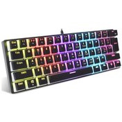 Resim Yunboo 61 Tuşlu Mekanik Oyun Klavyesi - 12 Renkli Rgb Aydınlatma, Yeşil Switch, Pudding Tuş Takımı, 21 Tuş Çakışmasız 