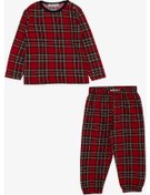 Resim Breeze Erkek Bebek Pijama Takımı Ekose Desenli 9 Ay-3 Yaş, Kırmızı Breeze