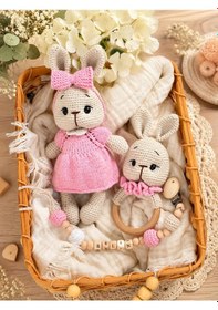 Resim Amigurumi Pembe Tavşan Set 