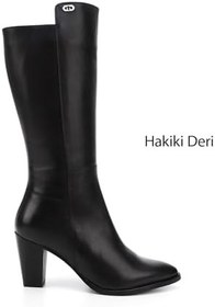 Resim GÖNDERİR Kadın Sivri Burun Kalın Topuklu Hakiki Deri Çizme GKZC13447530 