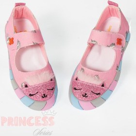 Resim Pembe Kedi Kanvas 3d Kız Çocuk Babet Pembe 