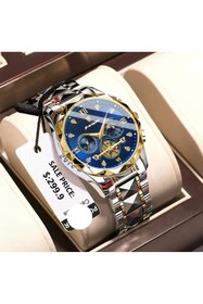 Resim OLEVS Orijinal Paslanmaz Çelik Erkek Lüx 1. Sınıf Kol Saati podegar çarklı model 