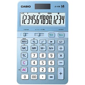 Resim Casio JS-40B-BU Profesyonel 14 Hane Masaüstü Mavi Hesap Makinesi 