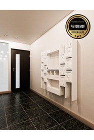 Resim rafineritasarım ELİPS Posta Kutusu MDF 12 ' Lİ BEYAZ 