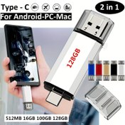 Resim 2-in-1 USB-C Flash Sürücü 128GB/100GB/64GB/32GB/16GB/8GB Çift Arayüz Parmak Sürücüsü Metal Klipsi ile, Yüksek Hızlı OTG Android Akıllı Telefonlar ve Tabletler için, PC ve Mac ile Uyumlu, Çok Renkli Seçenekler, Akıllı Telefon Depolama, Şık Tasarım, Dayanıklı Yapı 