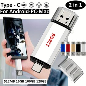 Resim 2-in-1 USB-C Flash Sürücü 128GB/100GB/64GB/32GB/16GB/8GB Çift Arayüz Parmak Sürücüsü Metal Klipsi ile, Yüksek Hızlı OTG Android Akıllı Telefonlar ve Tabletler için, PC ve Mac ile Uyumlu, Çok Renkli Seçenekler, Akıllı Telefon Depolama, Şık Tasarım, Dayanıklı Yapı 