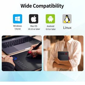 Resim Hype Store VEIKK A15 Pro grafik çizim tableti, 10 x 6 inç dijital çizim tableti, 12 kısayol tuşu ve bir Quick D 