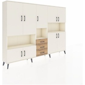 Resim Arges Dolap 13 Raflı 3 Çekmeceli 9 Kapaklı 220x30x163 Aytaşı-ayta Aytaşı-aytaşı/çam 