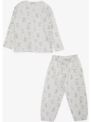 Resim Breeze Erkek Bebek Pijama Takımı Gökyüzü Temalı Hayvancık Desenli 9 Ay-3 Yaş, Ekru Breeze