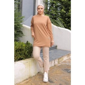 Resim Nemere Yeni Stil Bej Arma Detay Tunik 10020 