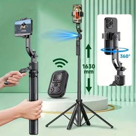 Resim 360° AI Dönen Telefon Gimbal Stabilizatör, Uzaktan Kontrollü Kendi Kendine Tripod - 360° Dönmeli, 360° Takip, 360° Ayarlanabilir Angle, 360° Kablosuz, 360° Tripod Mount, 360° Kablosuz Gimbal, 360° Dönen Gimbal, Kablosuz Gimbal, Ayarlanabilir Angle Gimbal, Dayanıklı Yapı, Şık Tasarım, Yüksek Kaliteli Malzemeler, Teknoloji Tutkunları 