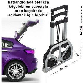Resim New-max Multi Fonksiyon Katlanır 70 Kg Kapasiteli Asma Aparatlı Portatif Koli Taşıma Aracı 