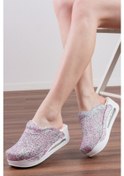 Resim Pembe Pony Desenli Kadın Air Max Tam Ortopedik Sabo Terlik Pudra 
