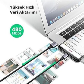 Resim Ugreen Örgülü Micro-USB & USB-A Data ve Şarj Kablosu, 1.5 Metre, Beyaz 