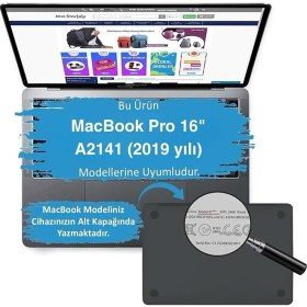 Resim MacBook Pro A2141 Uyumlu Kristal Tpu Sert Kılıf 16 Inç 2019 Touch Bar Şeffaf Koruma Koruma Siyah 