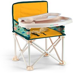 Resim Minimono Plus Portatif Yükseltici Katlanabilir Mama Sandalyesi Yeşil - Sarı 