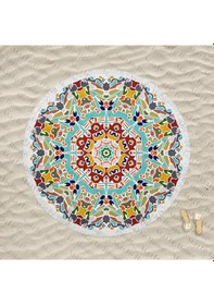 Resim Marte Home Renkli Mandala Yuvarlak Püsküllü Plaj Havlusu 