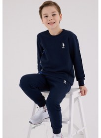 Resim U.S. Polo Assn. Lisanslı Erkek Çocuk Alt Üst 2 Parça Eşofman Takımı Us2215 Lacivert 