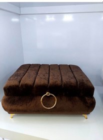 Resim Dekoratif Kahve Renk Kadife Gondol Kutu 