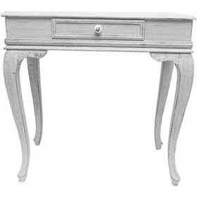 Resim Masifart Flare 80 cm Beyaz Eskitme Çekmeceli Dresuar Makyaj Masası 