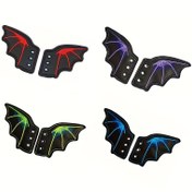 Resim 1 Çift Çok Renkli Nakışlı Ayrılabilir Bat Wing Ayakkabı Şansları - Paten Ayakkabıları, Spor Ayakkabıları, Kanvas Ayakkabıları ve Botlar için Çok Yönlü Süslemeler, Pil Olmadan 