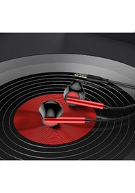 Resim Linktech Yüksek Basslı Kablolu Kulaklık , Linktech H64 Kırmızı Mikrofonlu Kablolu Kulak İçi Kulaklık Universal 
