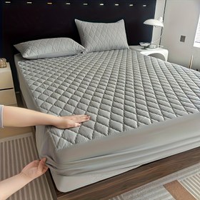 Resim 1 Adet Ultra Lüks Kalınlaştırılmış Düz Renk Yatak Koruyucu, Derin Cep Sıcak ve Rahat Süper Yumuşak Yatak Kılıfı, Yatak Odası ve Misafir Odası İçin Uygun 