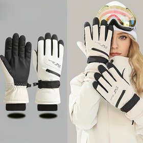 Resim 1 Takım Kadın Kışlık Eldiven, Soğuk Koruyucu, Rüzgar Geçirmez, Kalın Kadife Kaymaz Avuç İçi, Dokunmatik Ekran Hassasiyetli, Bisiklet ve Motorsiklet İçin 