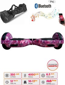 Resim Elektrikli Kaykay Hoverboard Bluetooth Hoparlörlü 6.5 Inch Grafiti Desenli Çanta Hediye 