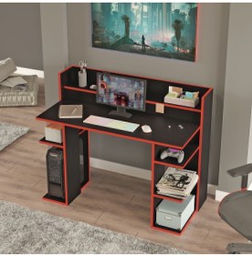 Resim Yurudesign Vader Oyuncu Masası Gaming Çalışma Masası Siyah-Kırmızı VR1-BK 