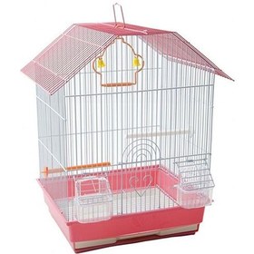 Resim Birdlife Çift Kapılı Kuş Kafesi Pembe 34,5x28x46 Cm 256-60037.01 