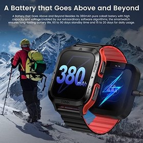 Resim KOSPET Erkekler için Akıllı Saat - iPhone ve iOS için Sağlam Akıllı Saat, 50 Gün Uzun Ömür, Bluetooth Cevap/Arama Yap, 1,85 inç Büyük HD Ekran, 70+ Spor Modu 