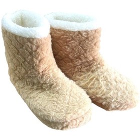 Resim Auris B2025001 Kadın Peluş Kışlık Günlük Ev Botu Kum Siyah 