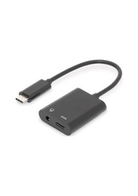 Resim Dıgıtus Usb Type-c Adaptör / Type-c - Usb Type-c + 3,5 Mm Jak 