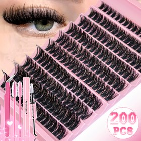 Resim İnce Küme Rüzgarlı Kirpik Seti 8-16Mm, Çekiç ve 2 Kirpik Fırçası Dahil. Doğal Görünüm Tek Kirpik, Kabarık DIY Sahte Kirpikler, 30 40 80D Kıvırcık - Başlangıçlar ve Yeniden Kullanılabilirler İçin Uygun., Kirpik Uzatma, Makyaj Temel Gereksinimleri, Doğal Görünüm, Bebek Tarzı Kirpikler, Hafif Kirpikler, Dayanıklı Kirpikler, Sahte Kirpik Seti, Kirpik Küme, Makyaj Severler, Güzellik Tutkunları, Kirpik Tutkalı, Tam Kirpik Seti, Kirpik Seti, Kirpik Küme 