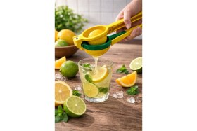 Resim Feyza Design Pratik ve Dayanıklı Çiftli Narenciye Limon Sıkacağı, Kolay Kullanım 
