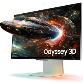 Resim Samsung 27" Odyssey 3d G90xf 4k 165 Hz Gaming Monitör Gümüş 