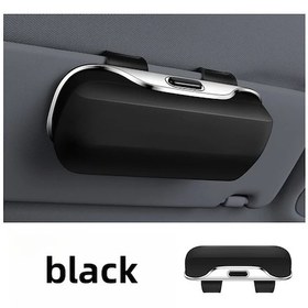 Resim Chuangyinshop Taşınabilir Araba Gözlük Kılıfı Evrensel Güneşlik Gözlük Tutucu Düğmeli 4 Renk Siyah 
