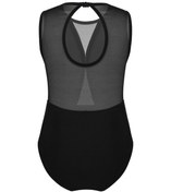 Resim Çocuk Kız Bale Dans Leotard Balerin Bodysuit Parti Kolsuz Anahtar Deliği Geri Jimnastik Tulum Siyah 
