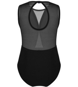 Resim Çocuk Kız Bale Dans Leotard Balerin Bodysuit Parti Kolsuz Anahtar Deliği Geri Jimnastik Tulum Siyah 